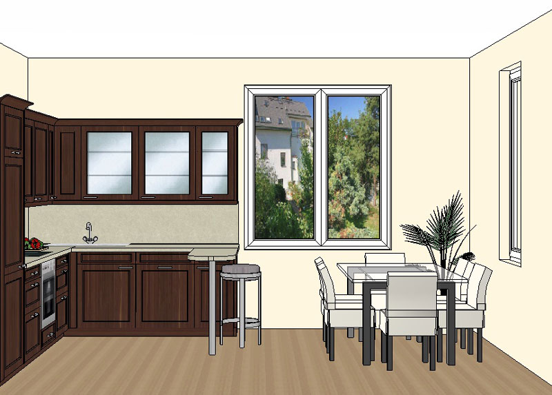 Кухня-столовая вид на рабочую зону 2