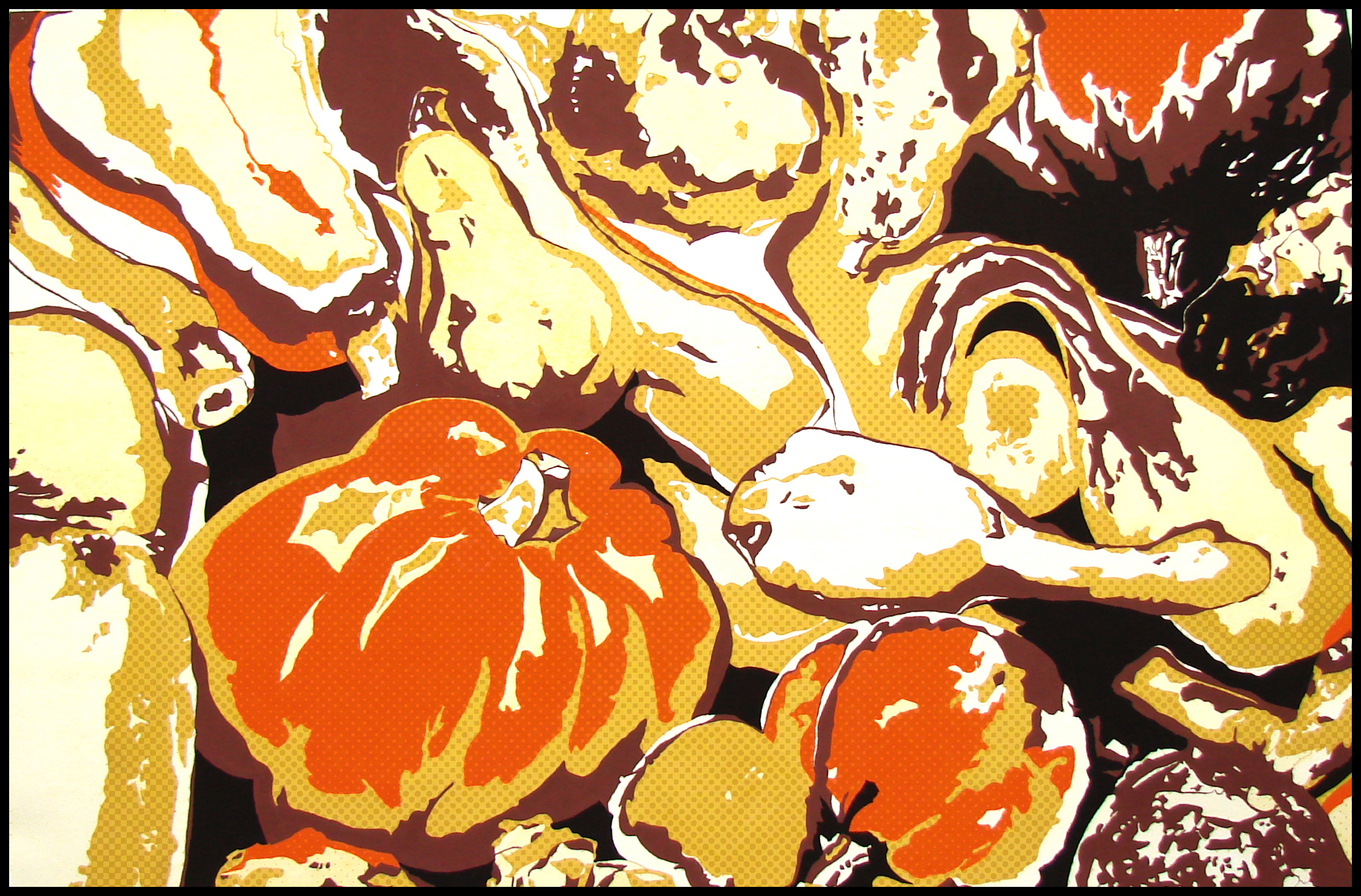 "Золотая осень" цветная графика, ручная работа