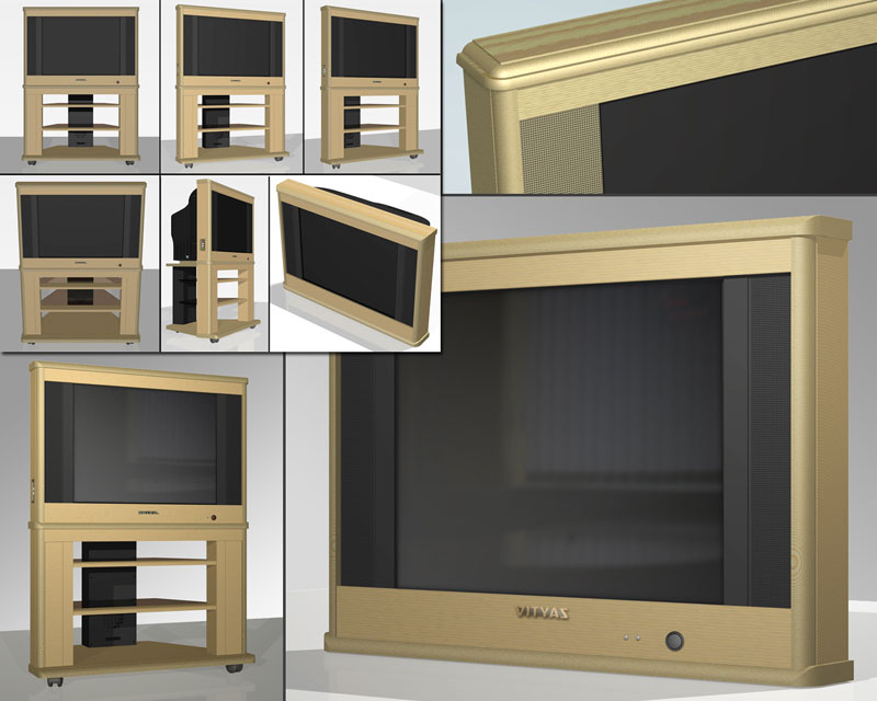 Телевизор с экраном кинескопа 29" в корпусе из дерева (2005 г.)