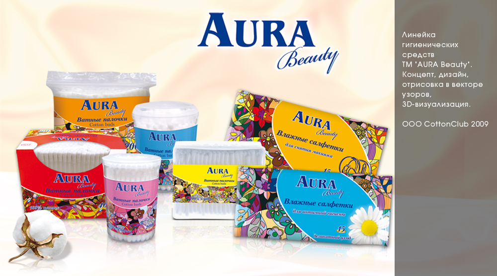 Влажные салфетки и ватные палочки "AURA Beauty"