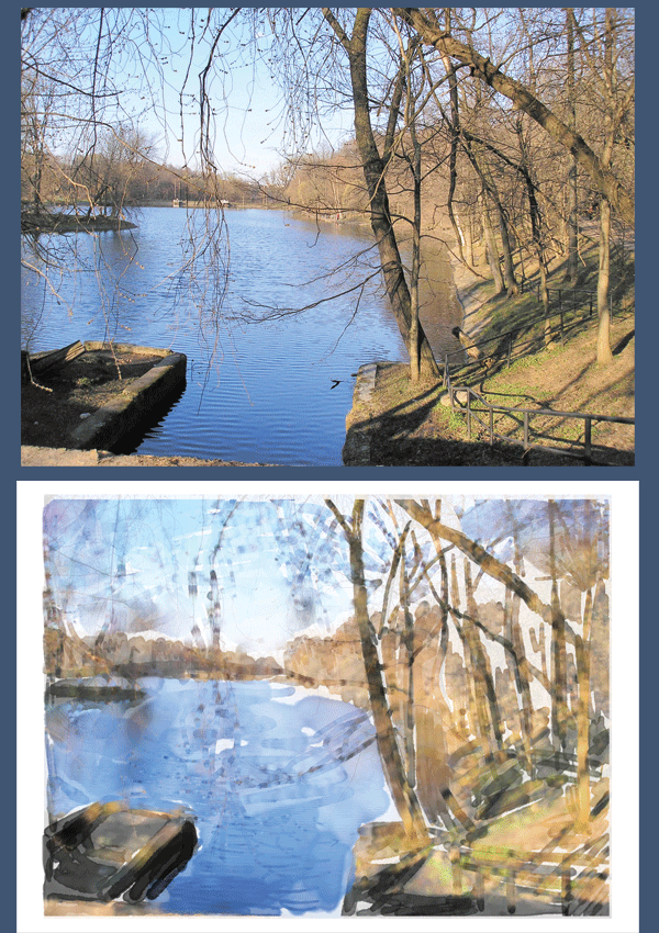 под акварель