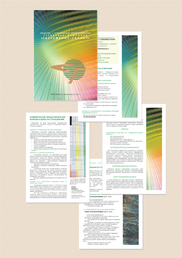 Рекламная брошюра для Страховой компании