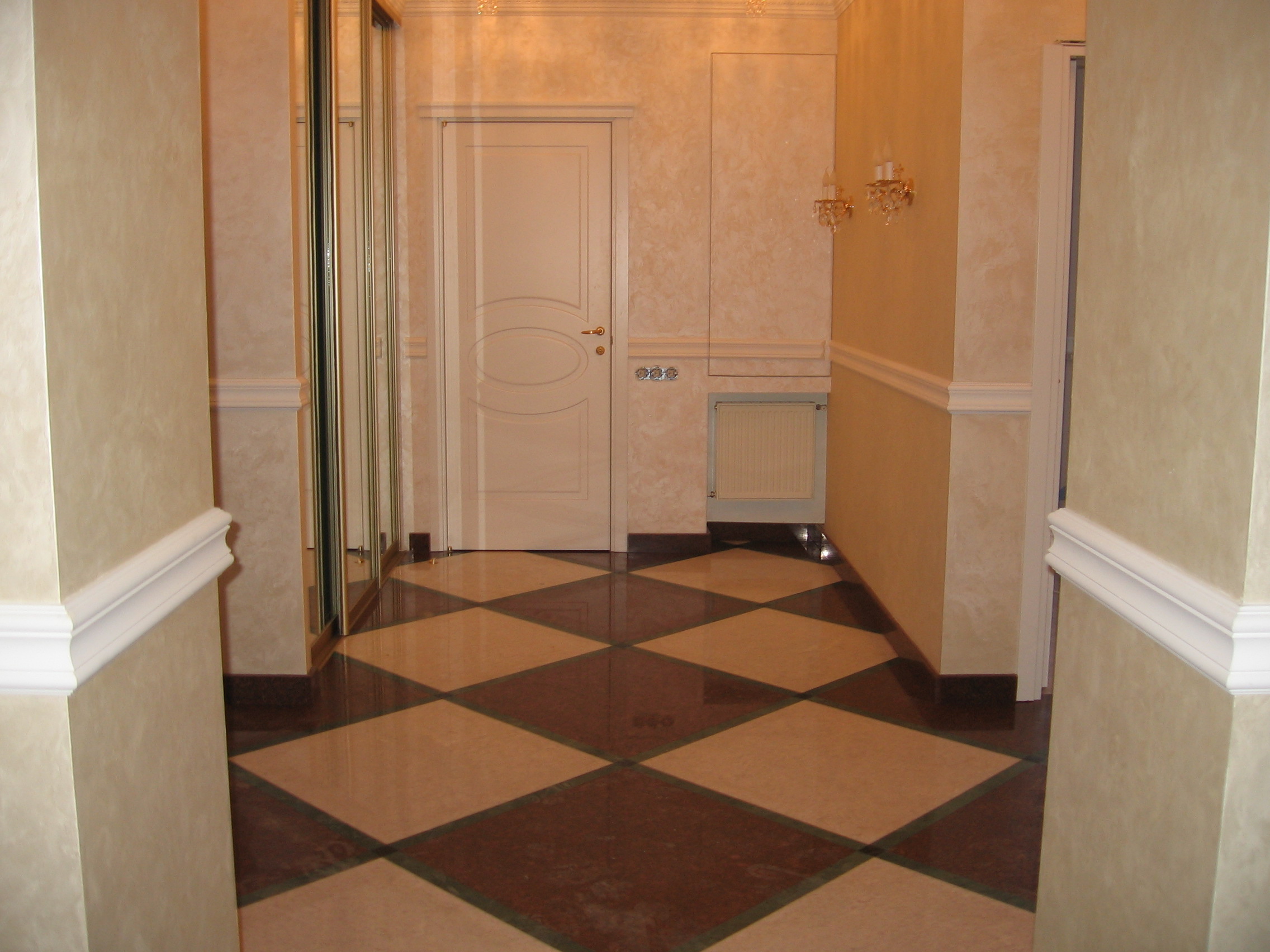 пол, диагональная кладка.