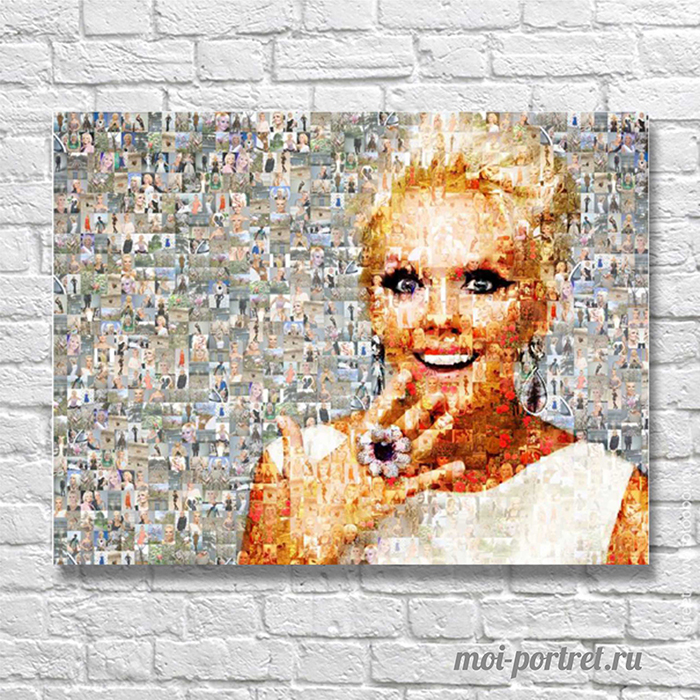 Коллаж из мини-фото на холсте