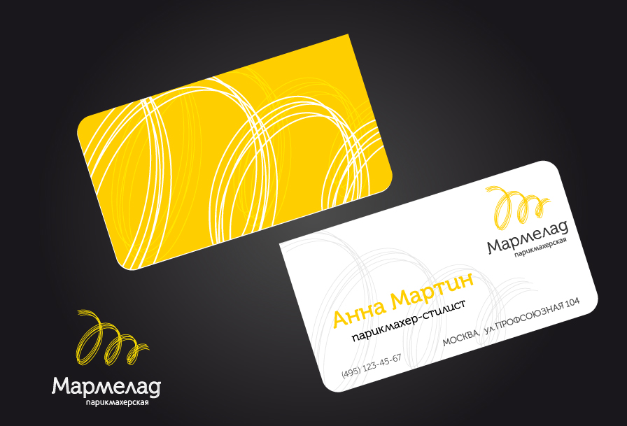 Визитка для парикмахерской "М"