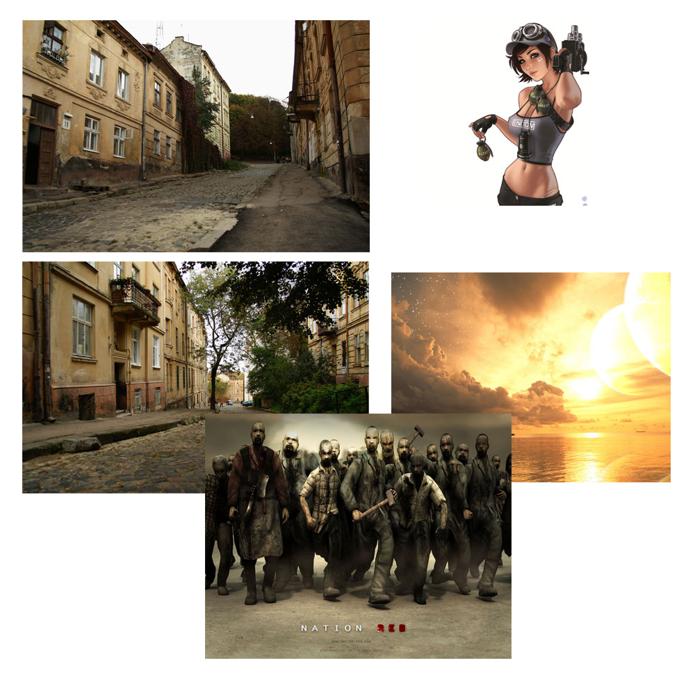 Коллаж "зомби" исходники