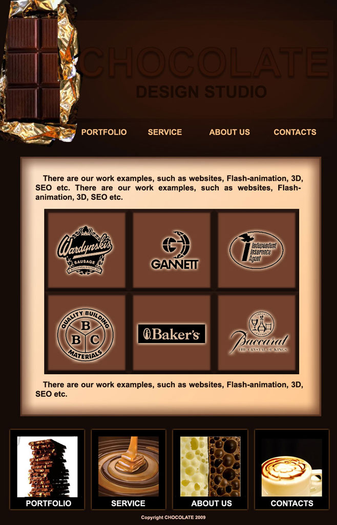 Дизайн-студия "CHOCOLATE" стр. Портфолио