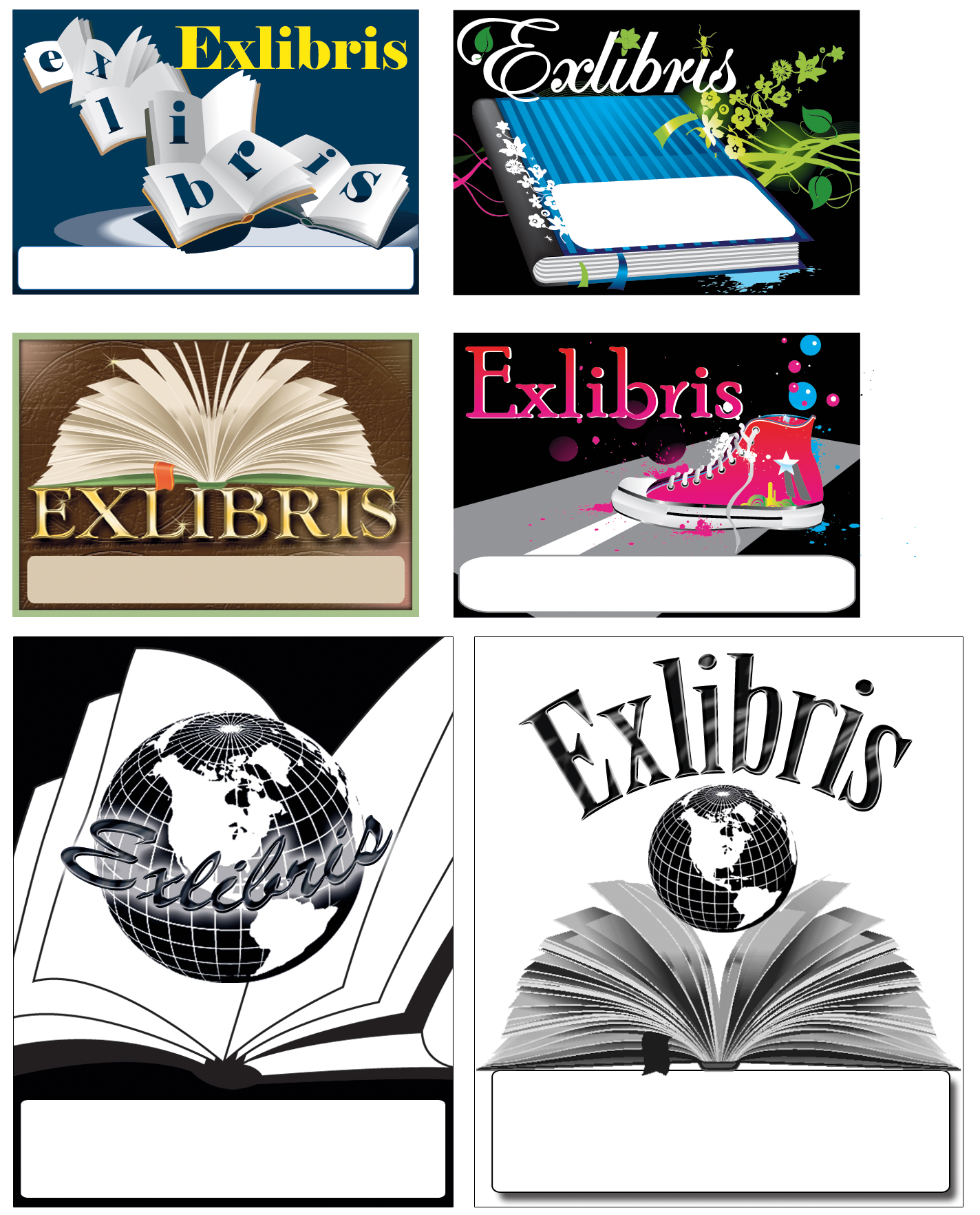 макеты наклейки "Экслибрис"