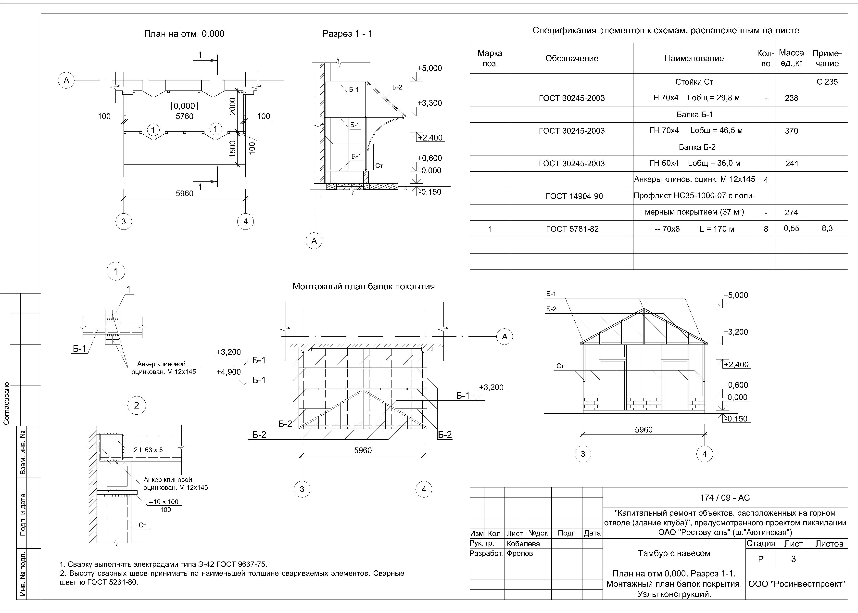 Клуб Аютинский в г. Шахты, входной тамбур с навесом