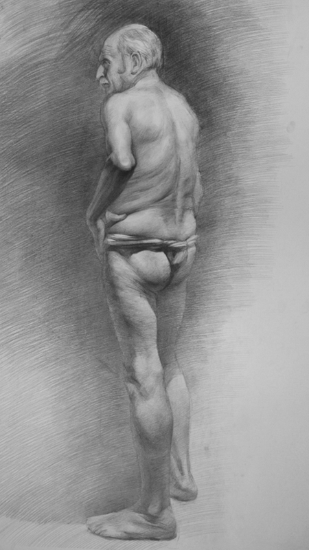 академ,натурщик. бумага, карандаш. 2007г