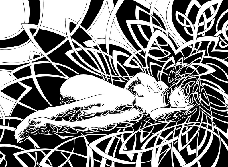 Спящая в узорах