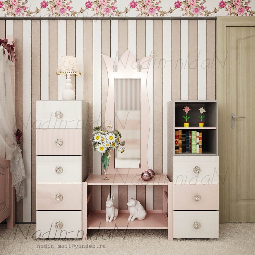 Фреска розовая