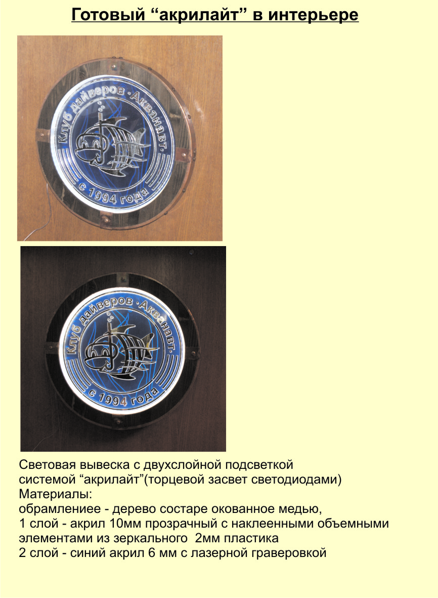 Вывеска световая "Акванафт"