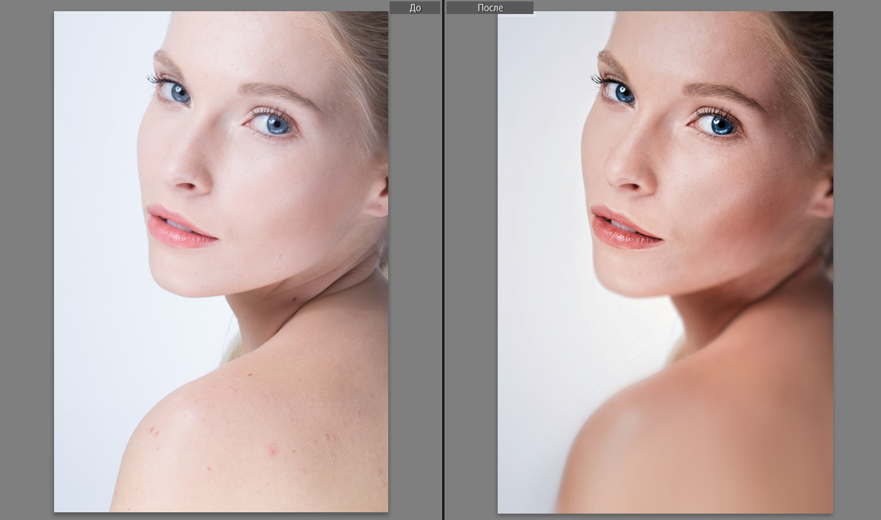 Свет и теницветокоррекция, ретушь