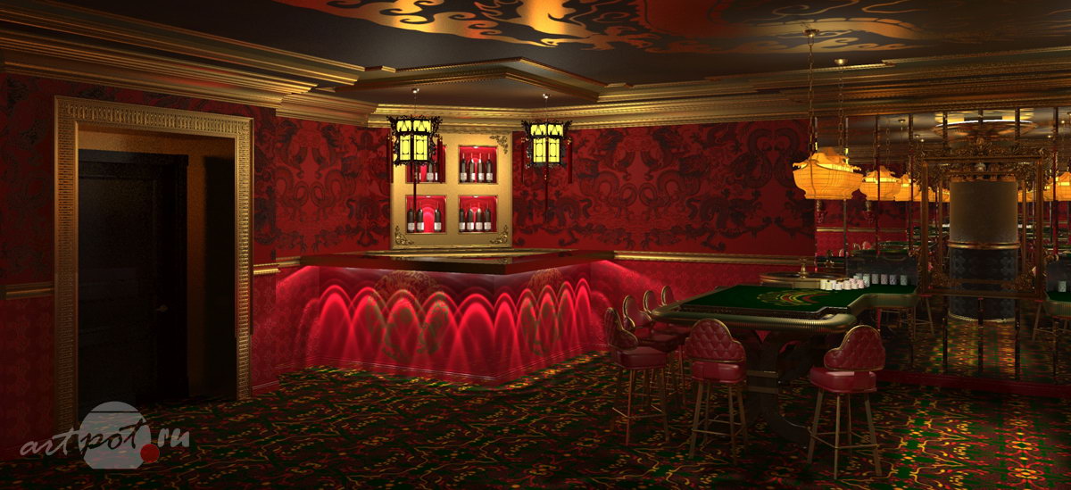Интерьер игрового зала казино