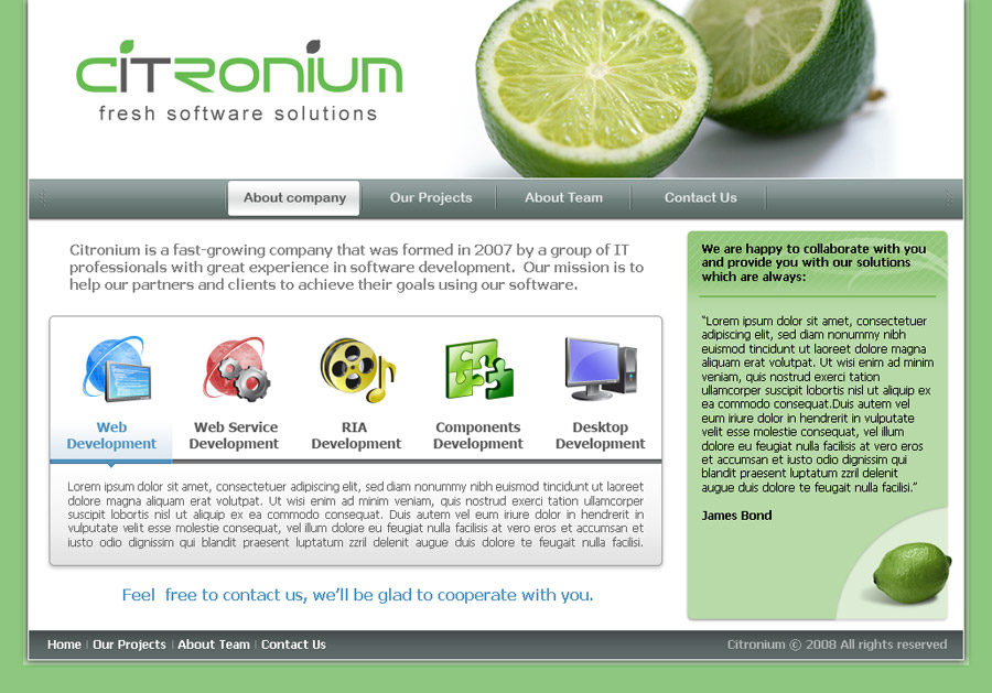 сайт компании "Citronium"