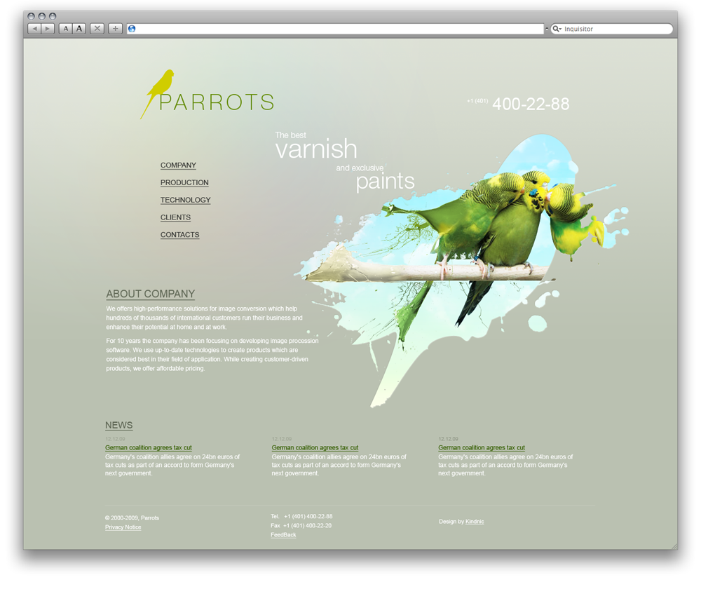 Parrots — корпоративный сайт