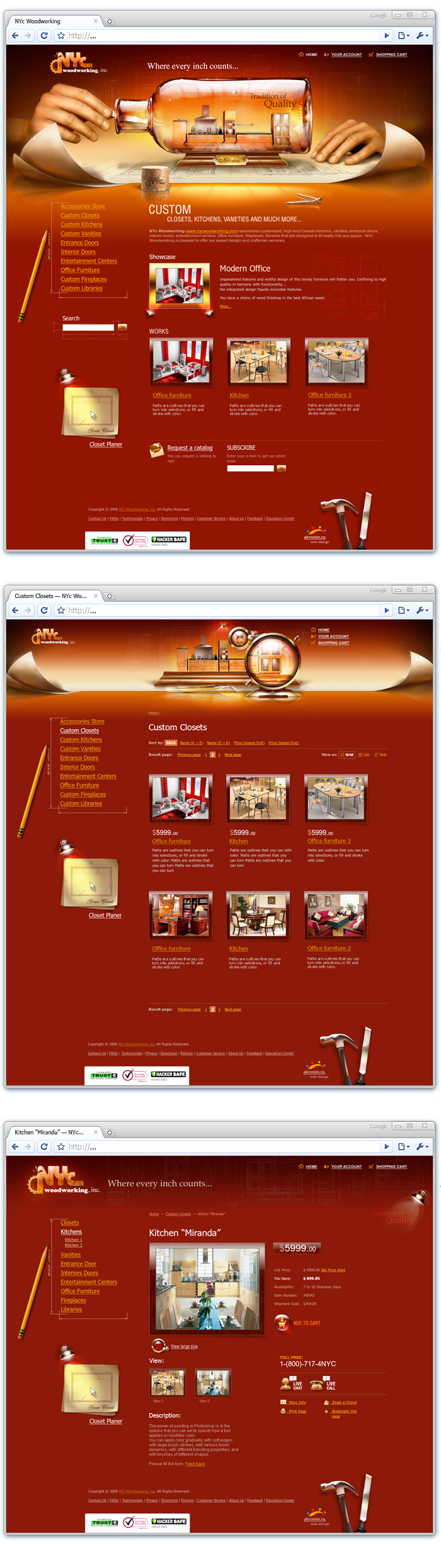 Шаблоны сайта «NYc Woodworking»