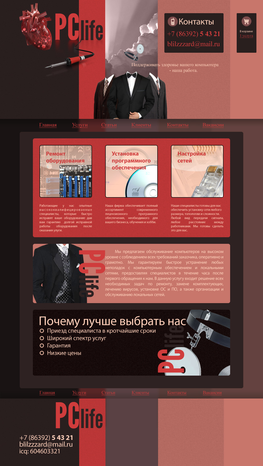 Сайт фирмы Pclife для конференции по экономике 2011