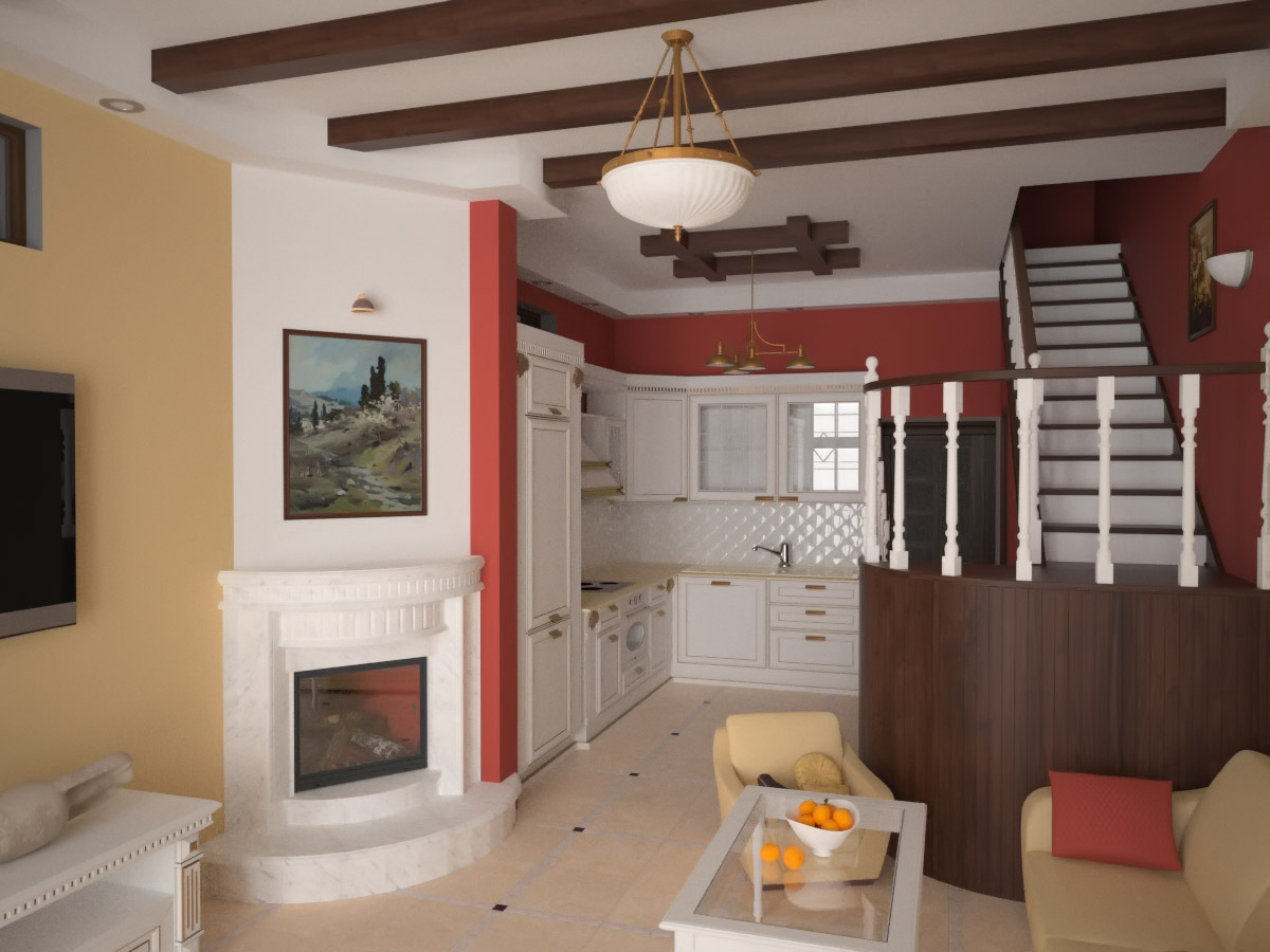 Визуализация интерьера зала в Форосе