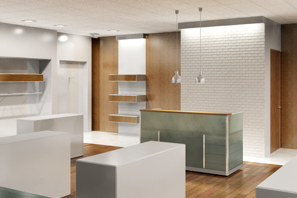 Бутик. Светлые тона.