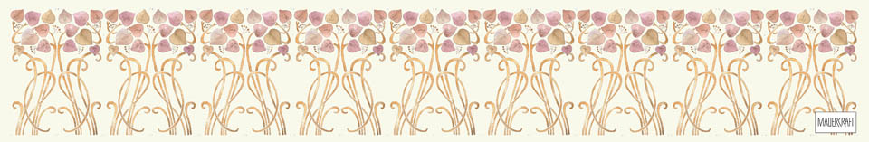 бордюр . проект росписи *золото и листья* варианты цветовых решений