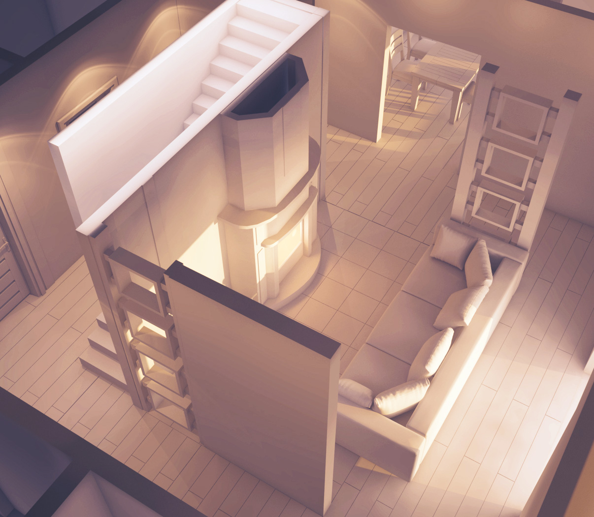 Коттедж, планировка 1-го этажа