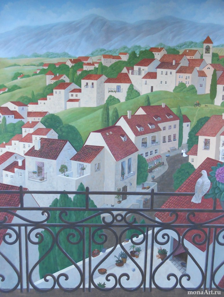 Роспись стен на лоджии