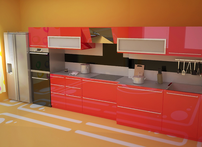 Кухня для частного дома. Крупный план самой кухни