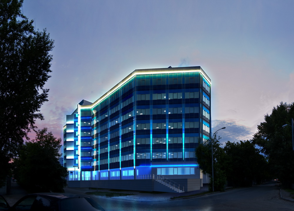 Бизнес центр - ночной вид
