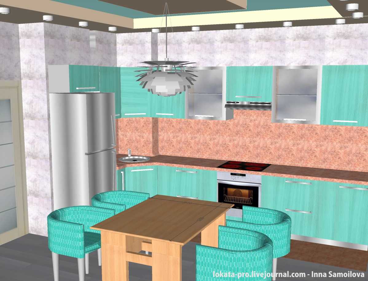 Кухня в трехкомнатной на Галащука