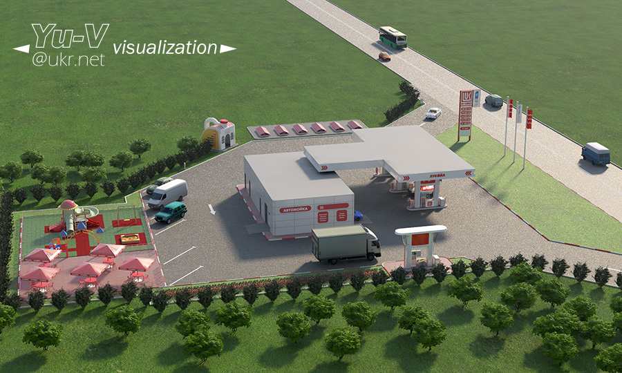 Экстерьер АЗС - вид сверху