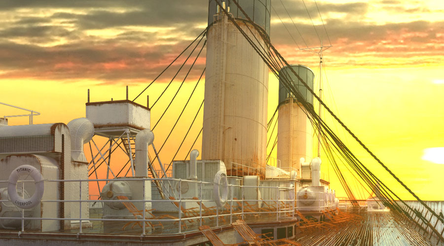 Design of copy of ship "Titanic" in 3D MAX