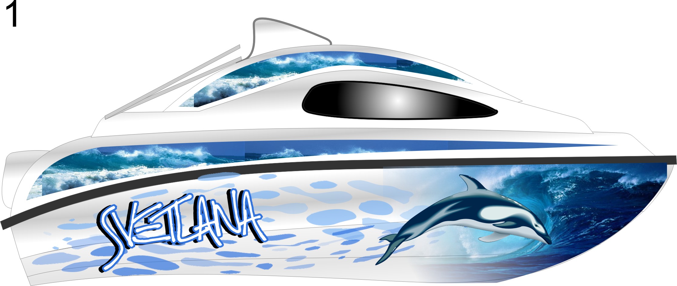 Эскиз рисунка катера