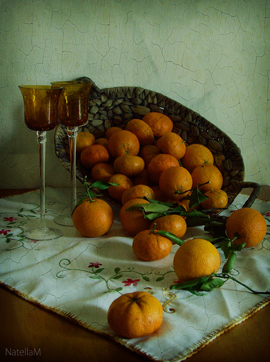 натюрморт с мандаринами