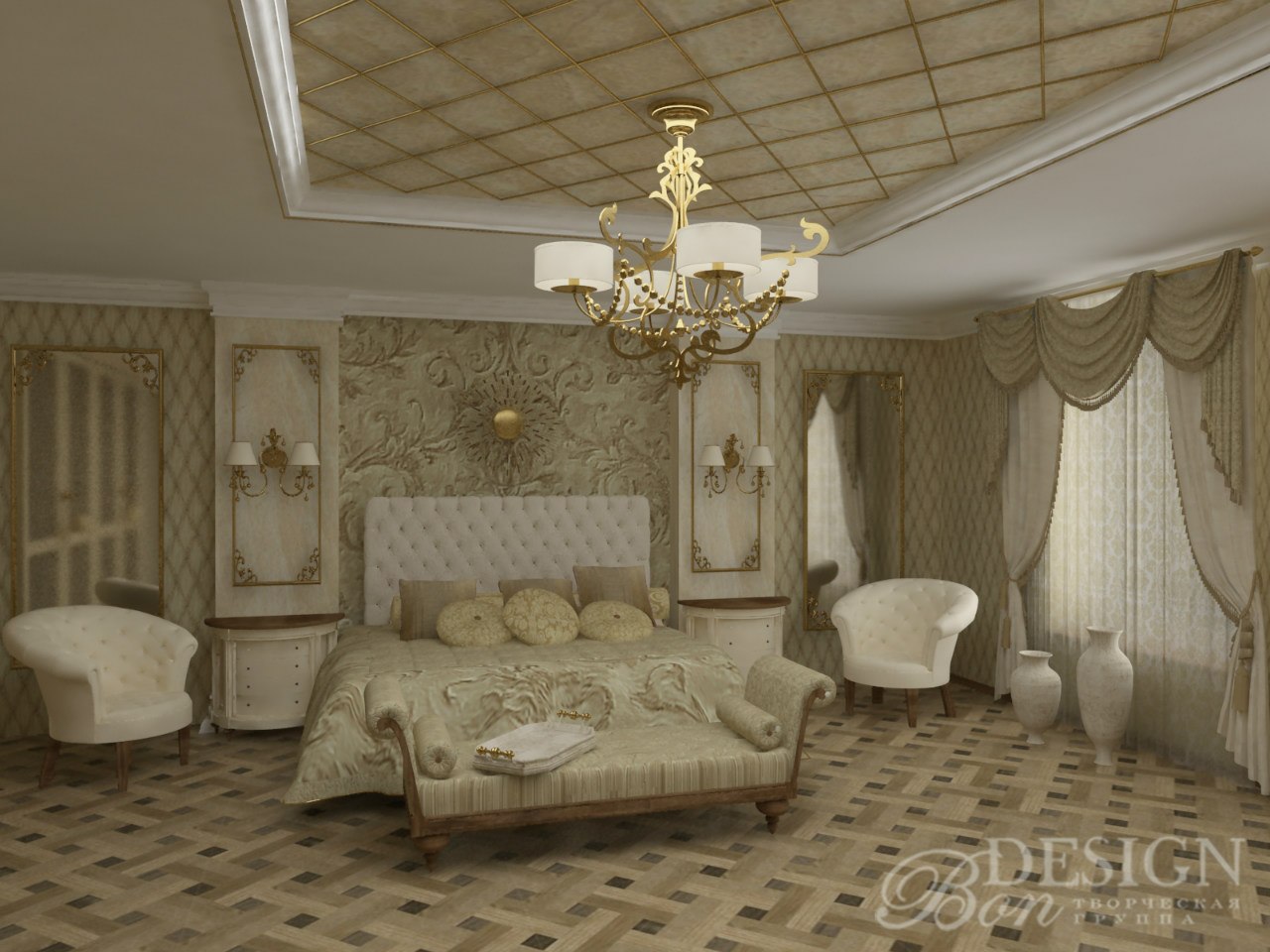 Проект квартиры "Классический этюд". Спальня.