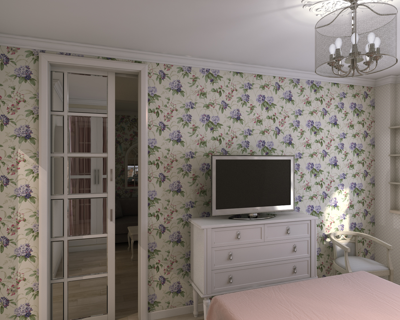 Квартира в стиле "Французская классика". Спальня