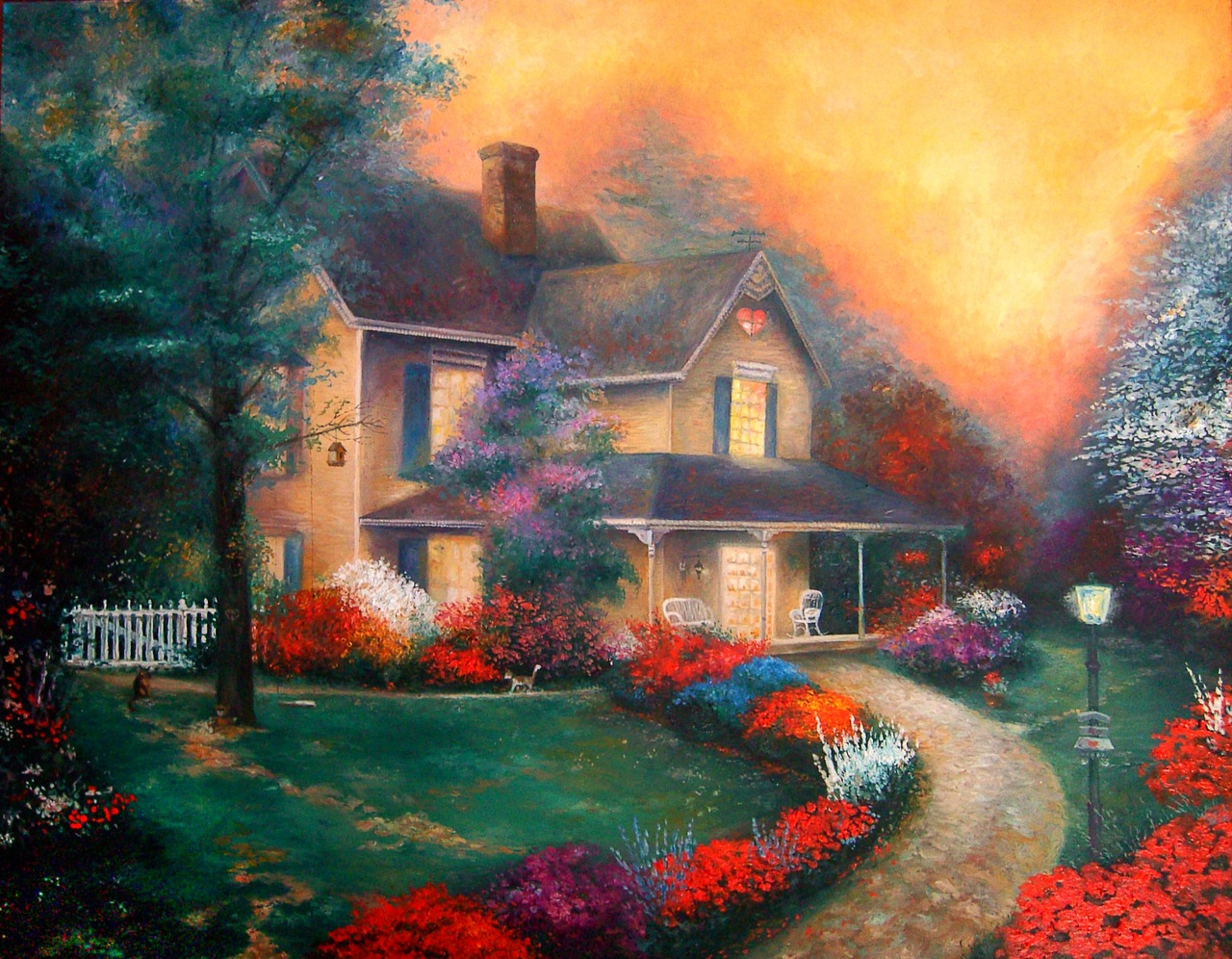 Репродукция картины Т.Кинкейда "Home is where the heart is"