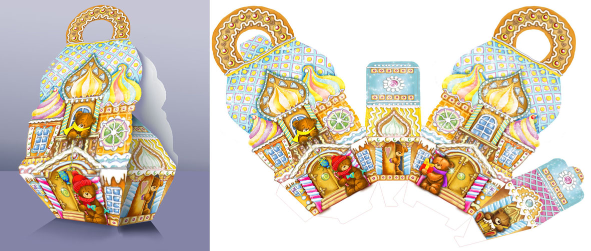 новогодняя упаковка "Теремок"