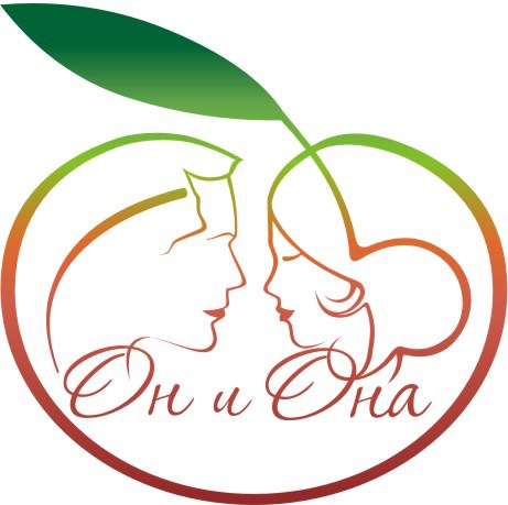 Логотип агентства знакомств "Он и Она". Вариант 1.