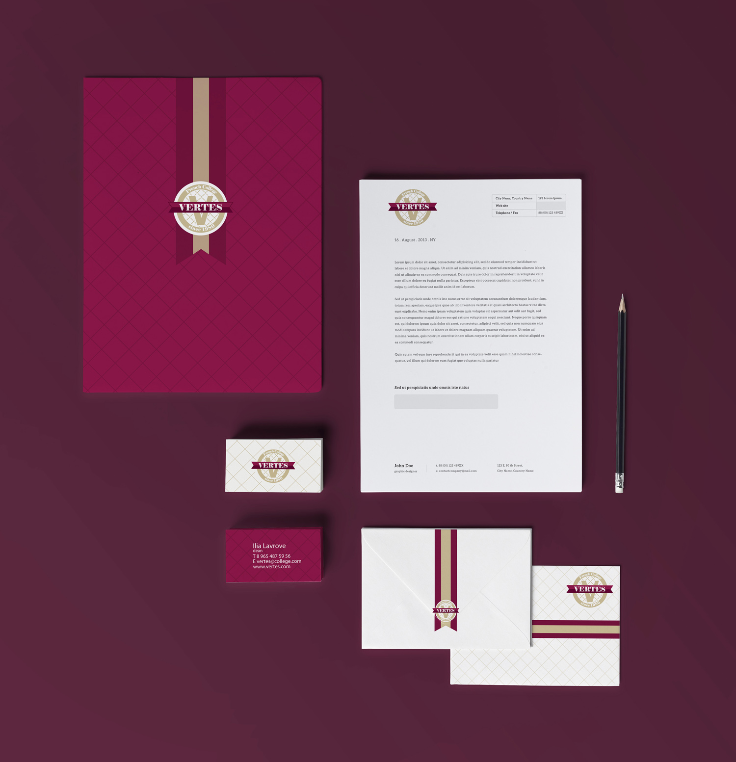 Фирменный стиль колледжа "Vertes"