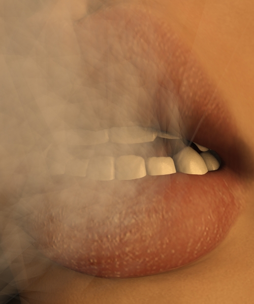 визуализация, губы и дым