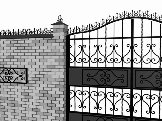 кованный забор
