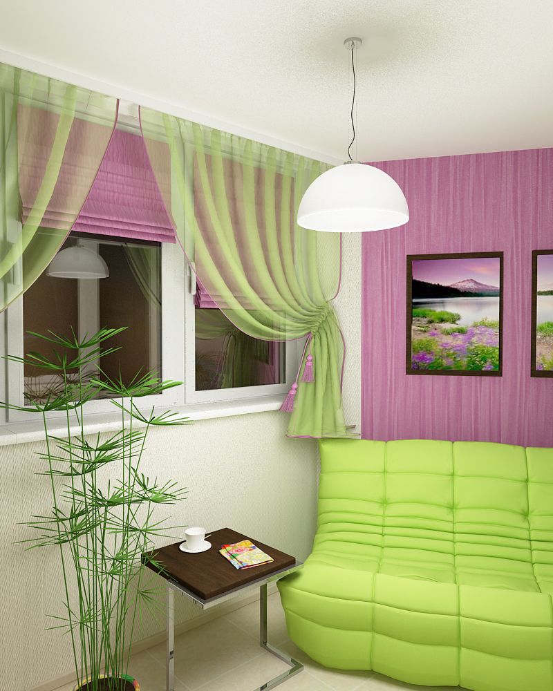 Яркий дизайн 4-х комнатной квартиры(балкон)