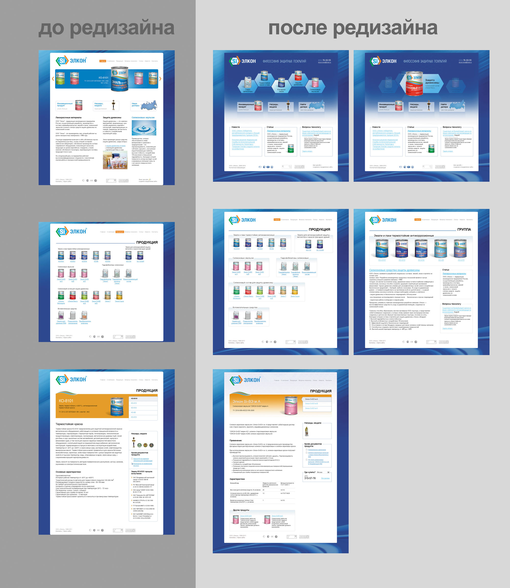Редизайн сайта "Элкон"