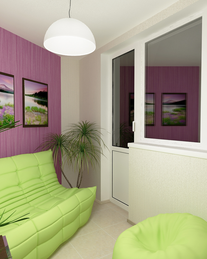 Яркий дизайн 4-х комнатной квартиры(балкон)