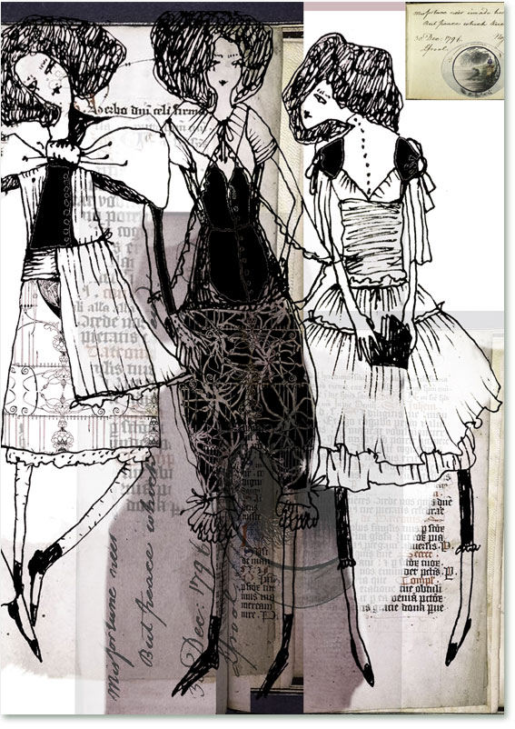 Эскиз к коллекции "Кукла для Бердслея"