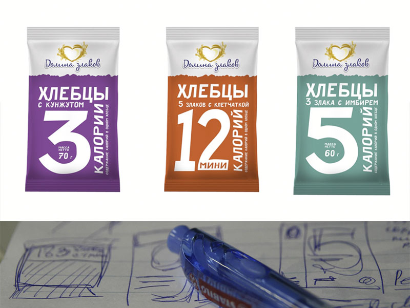 Дизайн-концепт ТМ "Долина злаков" (концепт-поиск)