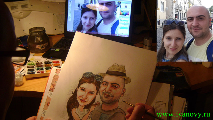 Акварельный шарж