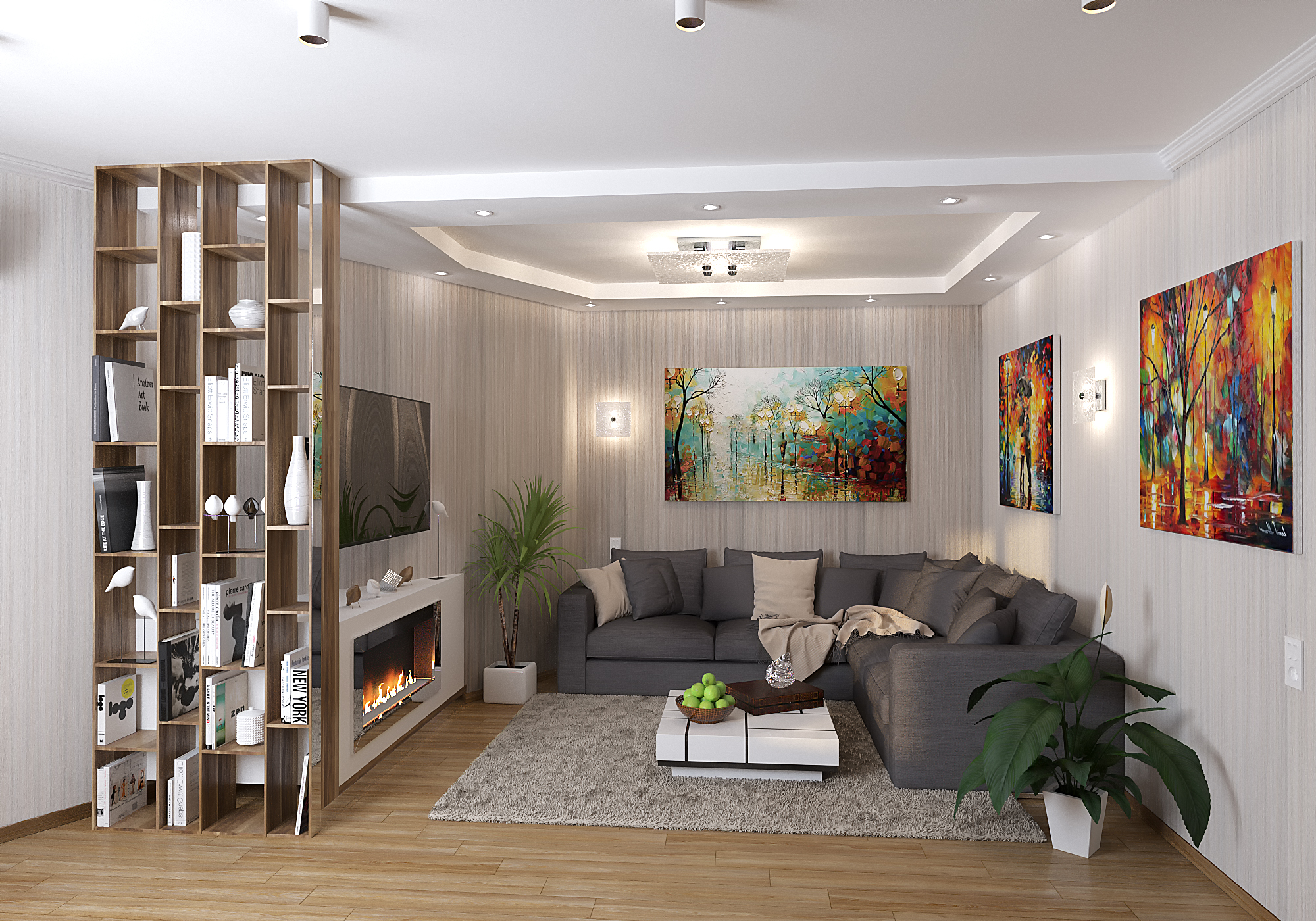 Визуализация гостиной